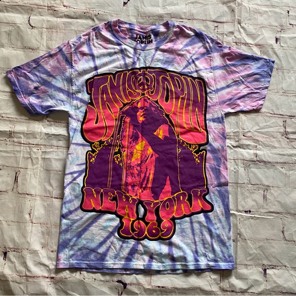 Janis Joplin New York 1969 Tie Dye Graphic Band Tee Psychedelic Rock Size S
